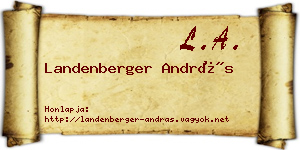 Landenberger András névjegykártya